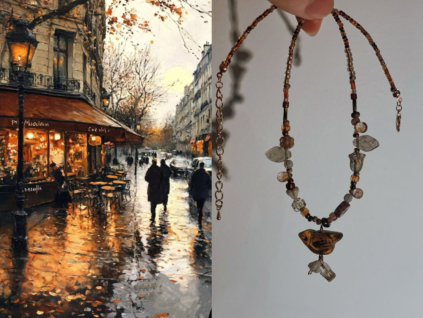 🕊️ Paris Rainfall Necklace 🌧️